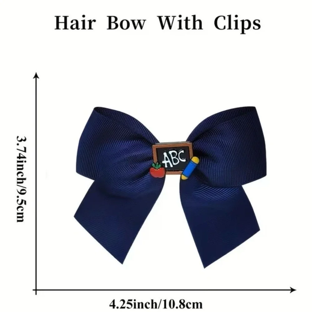 Navy Blue Kids‎ Hair Bow Set of 2